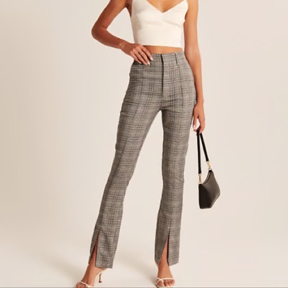 Abercrombie & Fitch Gray Plaid Pants